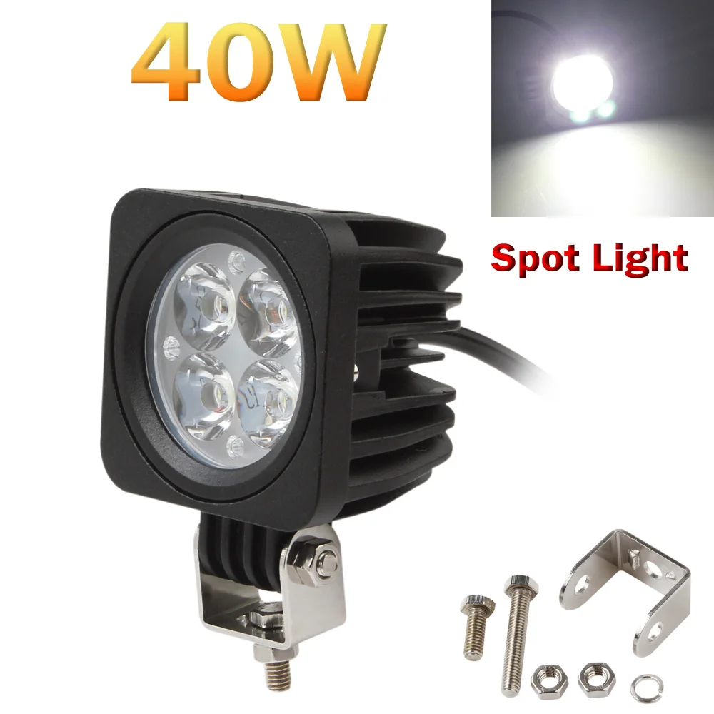 

40W 3000LM Waterproof Offroad Car LED Spot Work Light Spotlight Each Modular Lamp for Auto Off road ATV Truck SUV Worklight