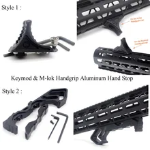 Aplus черный анодированный алюминиевый Mutli ручной упор для Keymod и M-lok Handguard Rail system