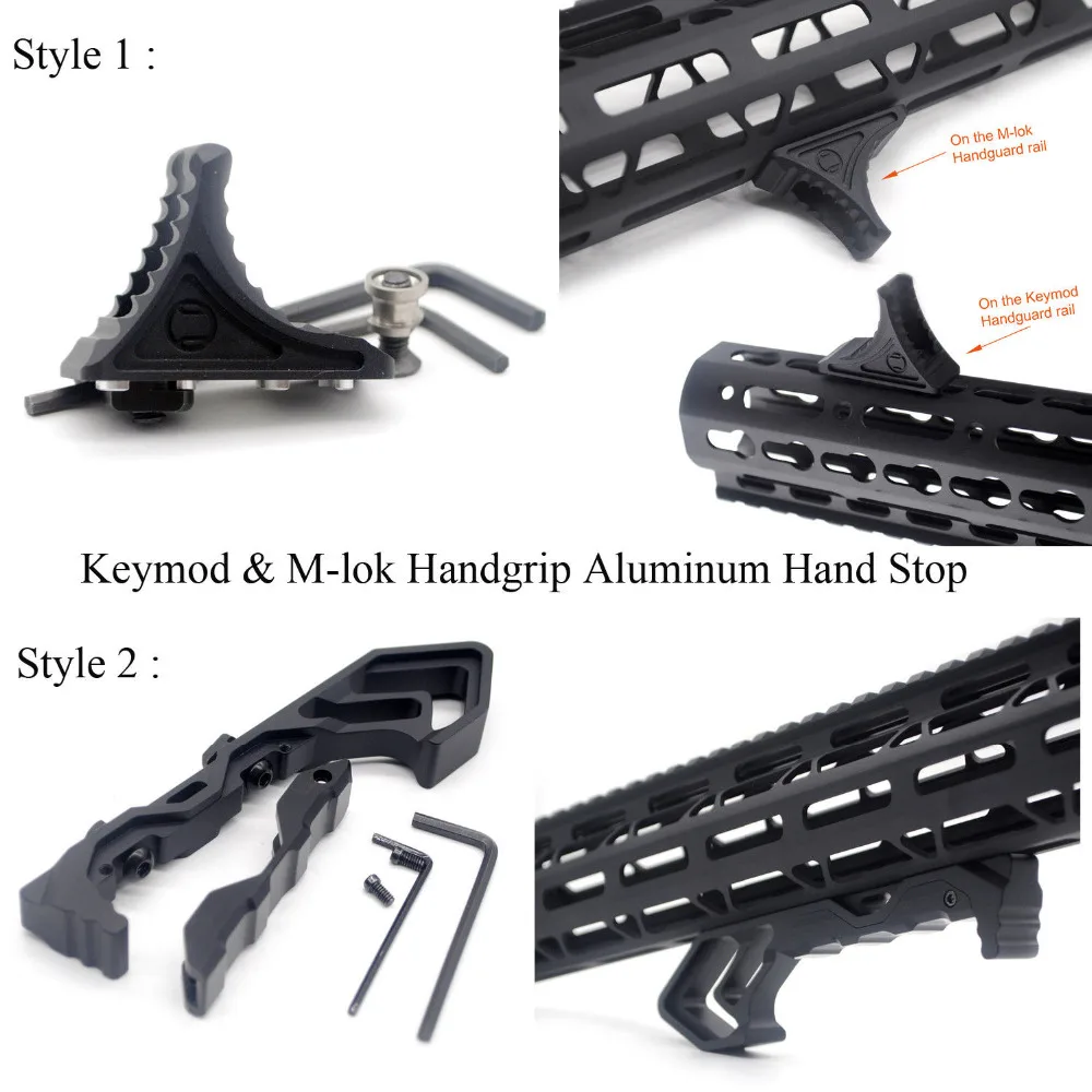 

Aplus Black Anodized Aluminum Mutli Hand Stop For Both Keymod and M-lok Handguard Rail System Free Shipping