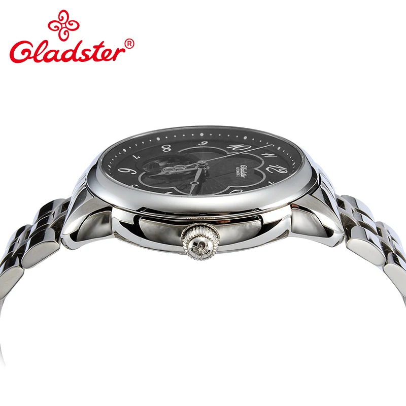 Gladster прозрачная задняя японская Miyota8N24 автоматические мужские часы из нержавеющей стали сапфировые хрустальные стекла