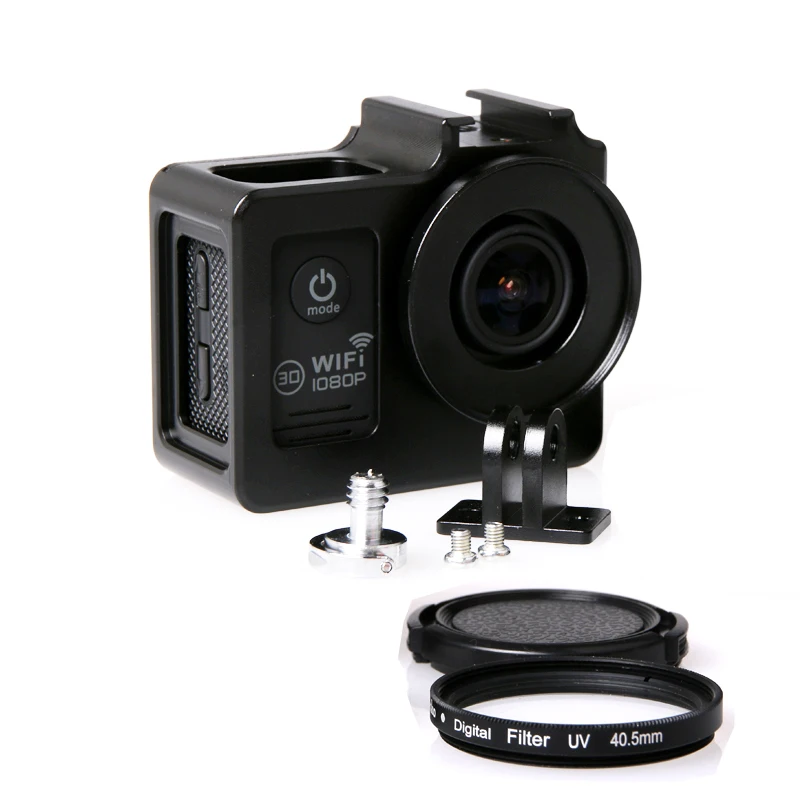 

SJCAM SJ4000 frame Case Metal Alloy housing cage Shell + Len UV filter for SJCAM sj4000 wifi sj7000 sj6000camera accessories