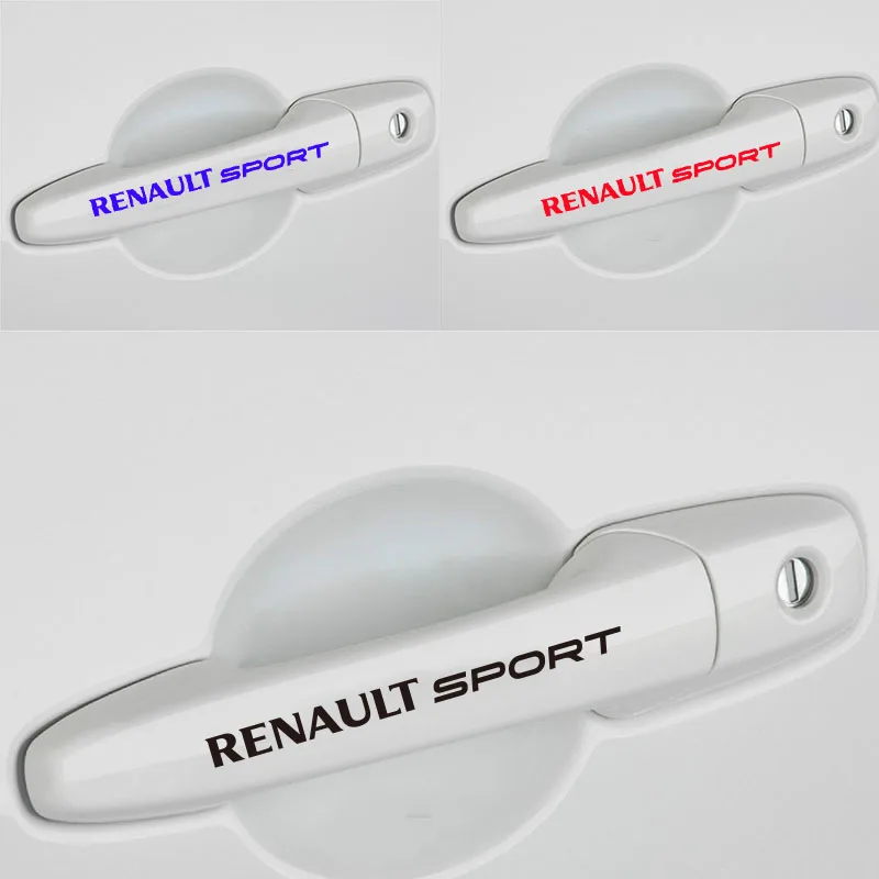 4 шт. для RENAULT SPORT Наклейка Стикер Гоночный Автомобиль дверная ручка логотип эмблема производительность автоспорт