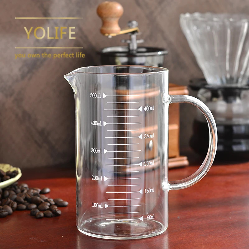350ml/500ml High Temperature Glass Liquid Measuring Cup Measuring Spoon