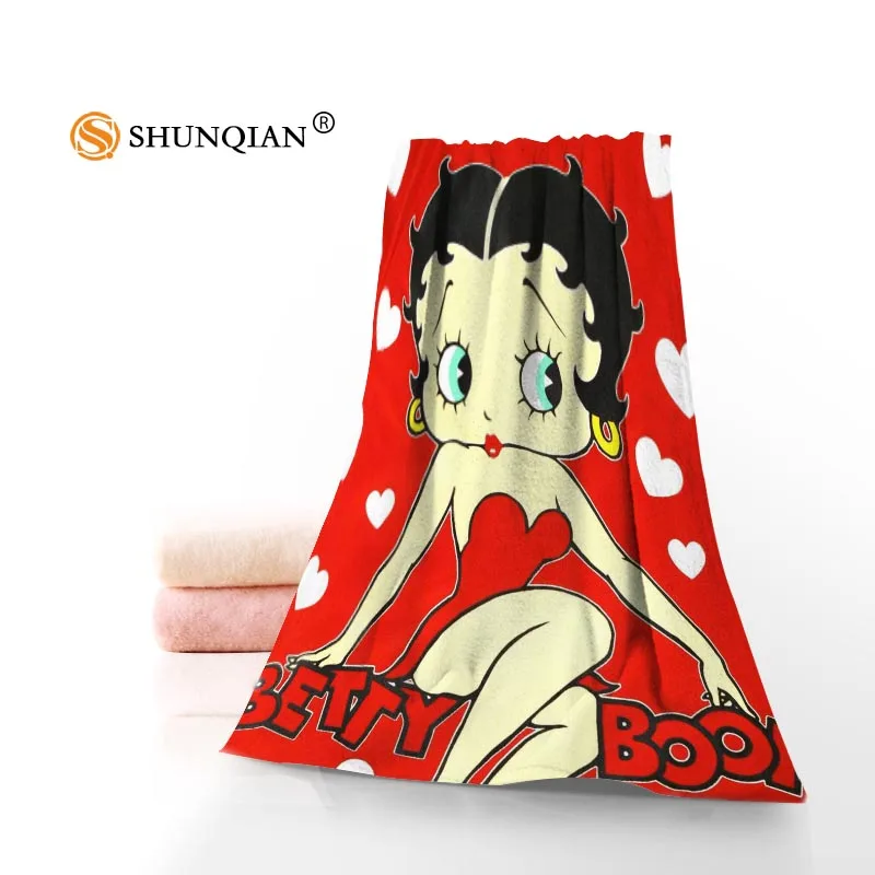 Новый пользовательский Betty Boop полотенце с принтом Хлопковое полотенце/банные