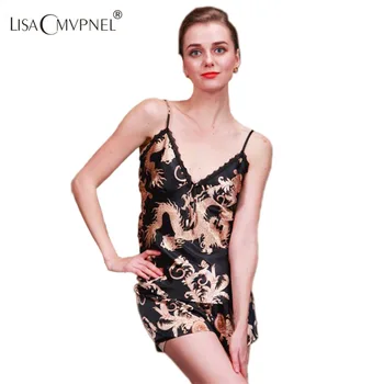 

Lisacmvpnel Women's Sleepwear Twinset Summer Spaghetti Strap Pajamas Faux Silk lounge Pajama Sets