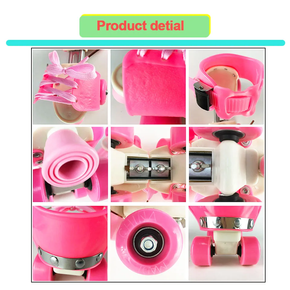 الأطفال خطين زلاجات دوارة صف مزدوج 4 عجلة أحذية التزلج قابل للتعديل حجم انزلاق مضمنة Patines أون لينيا Kids'Gift IB02