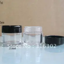 50X15 г путешествия вне двери! Пустые прозрачные горшок крем make up банка с черной крышкой 1/2oz прозрачная упаковка для косметики