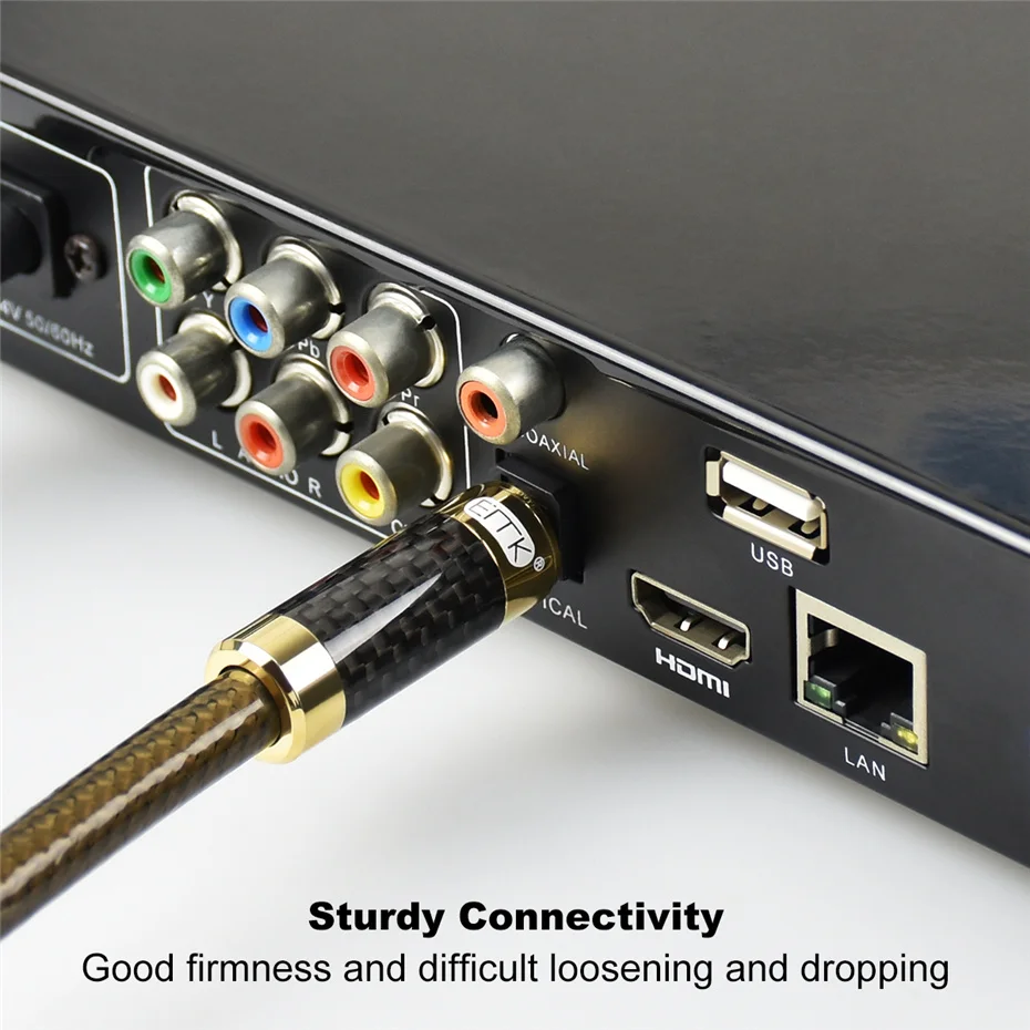 EMK Optical Audio Cable Carbon Fiber Shell Digital SPDIF Optical Toslink Audio Cable OD8.0 10m 15m 20m (4)