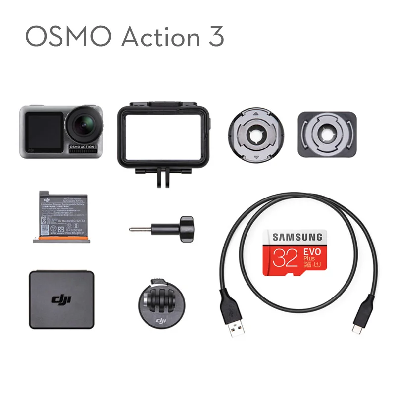 DJI Osmo Экшн-камера с двойным экраном, ручной гиростабилизатор DJI, водонепроницаемая профессиональная камера PK GoPro HERO7 камера - Цвет: OSMO Action 3