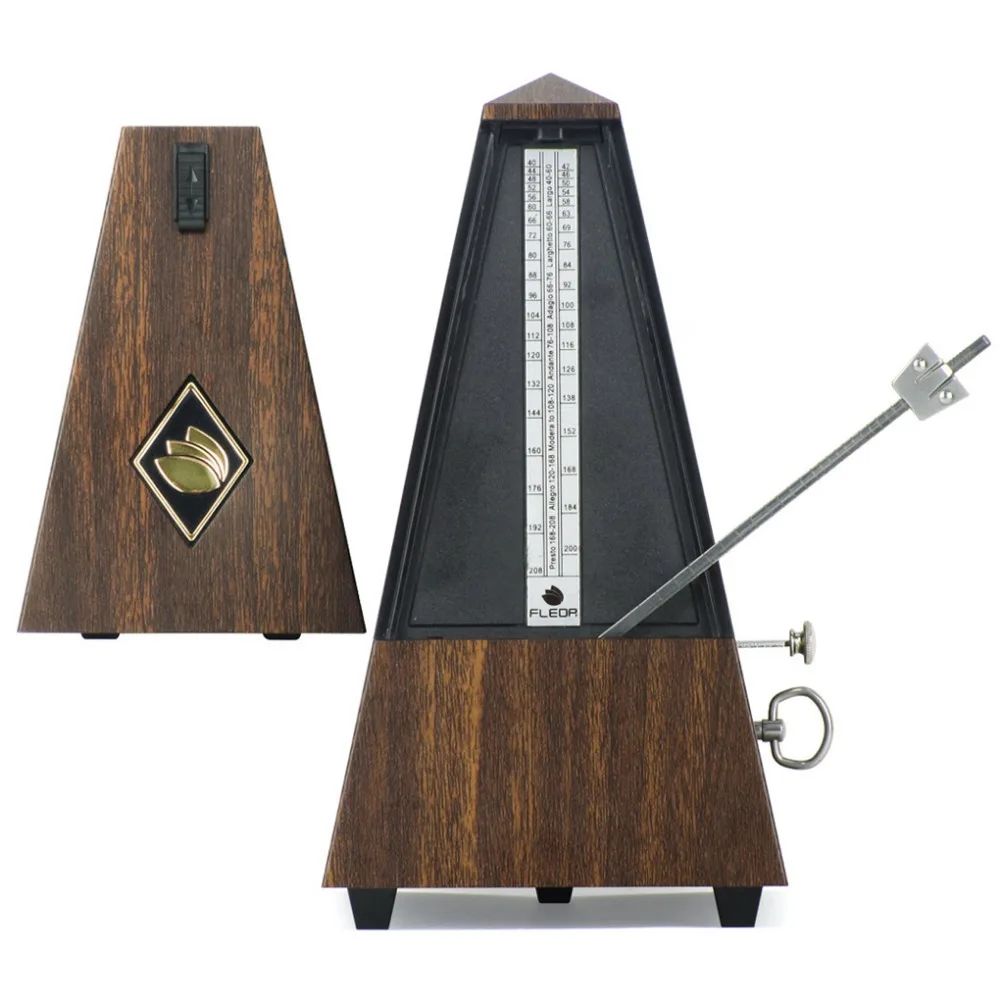 FLEOR Mechanical Metronome Plastic Wooden Teak for Musician Guitar Piano Drum Violin Track Beat Tempo | Спорт и развлечения