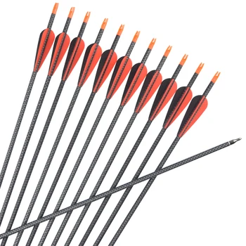 

12 pcs 30" Spine 340 3K Weave Camo Carbon Arrows 3" Plastic Vane Compound Recurve Bow Hunting Beast Archery Bow Free Shipping