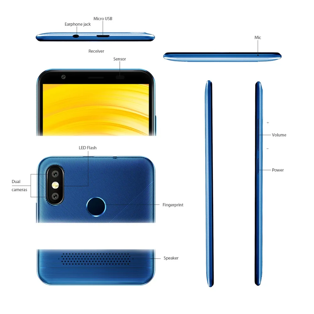 Vernee T3 Pro 5.5inch full screen 3GB RAM 16GB ROM Android 8.1 Smartphone Quad-core MTK6739 Cellphone 4080mAh 4G Mobile Phone