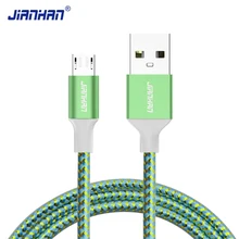 JianHan Micro USB кабель 1 м 5V2A быстрое зарядное устройство USB кабель для передачи данных для huawei samsung Galaxy S7 Xiaomi Redmi4 htc OPPO LG Andorid Phone