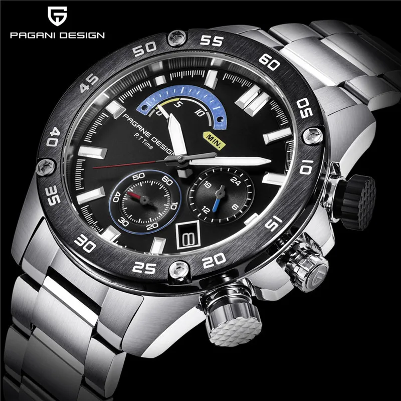 

2019 Men's Watches PAGANI DESIGN Luxury Brand Business Stainless Steel Quartz Watch 30M Waterproof Sport Chronograph Relogio Man
