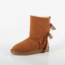 

UG Snow Boots for Women Genuine Leather High Quality Fashion Woman Boots Fur Long Warm Wool Shoes Women High Winter Boots