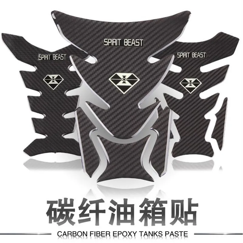 

SPIRIT BEAST Universal Reflective 3D Motorcycle Sticker Fuel Oil Tank Pad Decal Protector Cover Black For Honda Yamaha etc