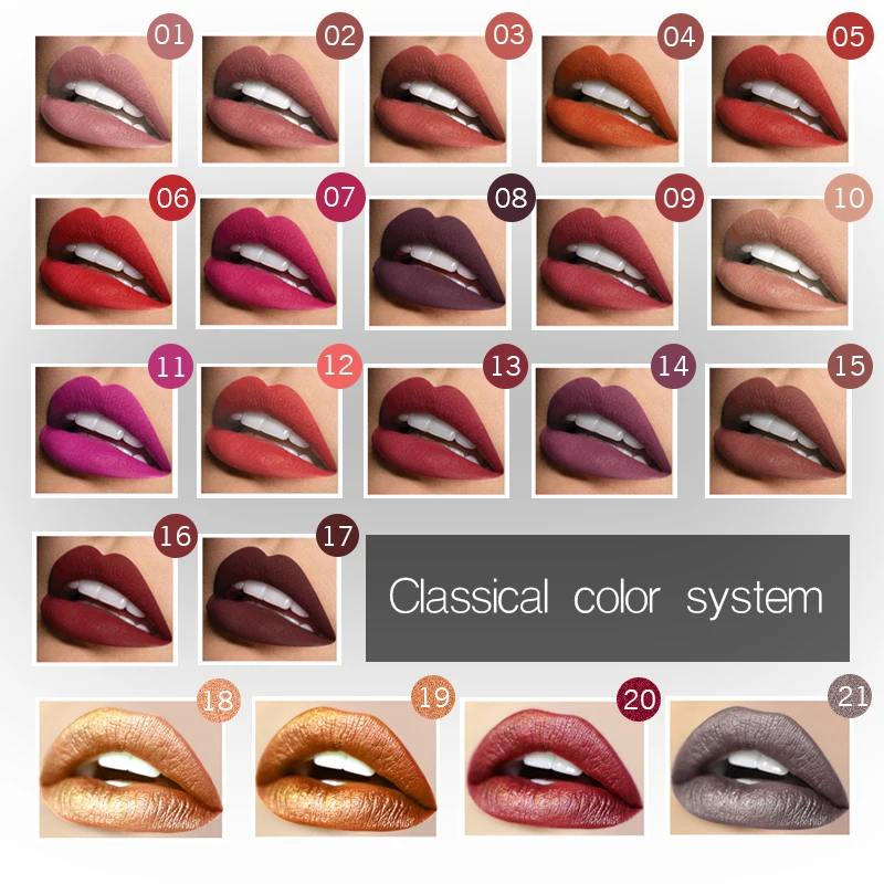 

NEW Pudaier Matte Liquid Lipstick Matte Lipstick Waterproof Lip gloss Lip Tint Cosmetics Makeup Nude Purple Black Rose 21pcs