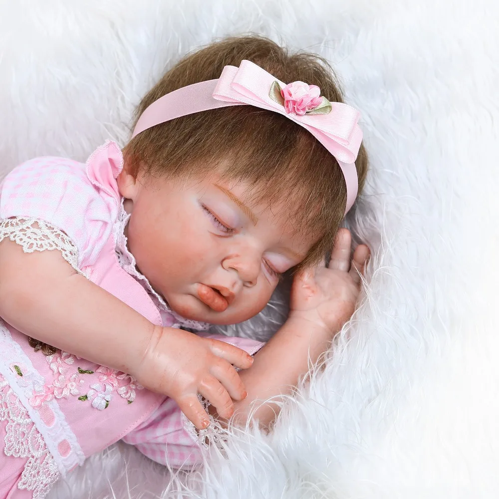 

22" 55cm NPK real reborn dolls realistic girl silicone reborn babies for children gift rooted eyelash hair bebe alive reborn