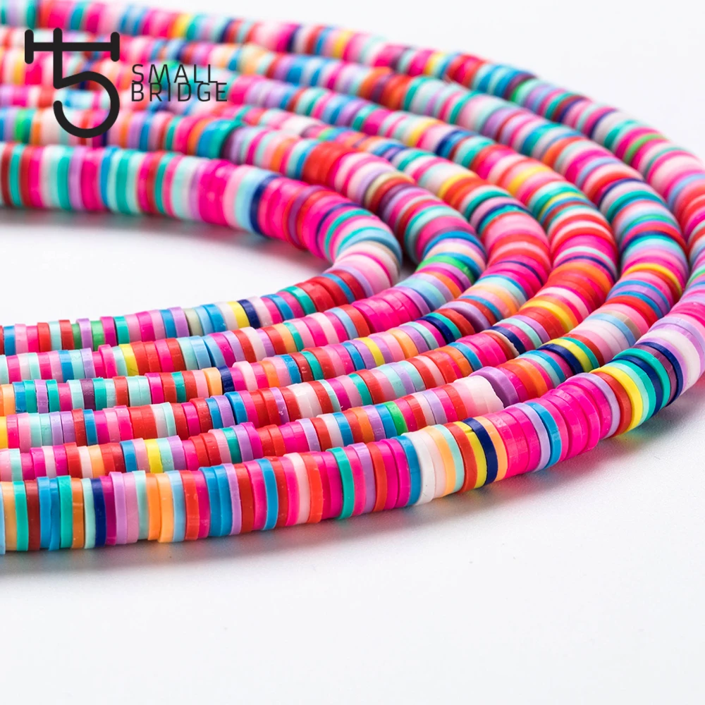 6mm Mixed Color Polymer Clay Beads For Bracelet Making Girls Diy 