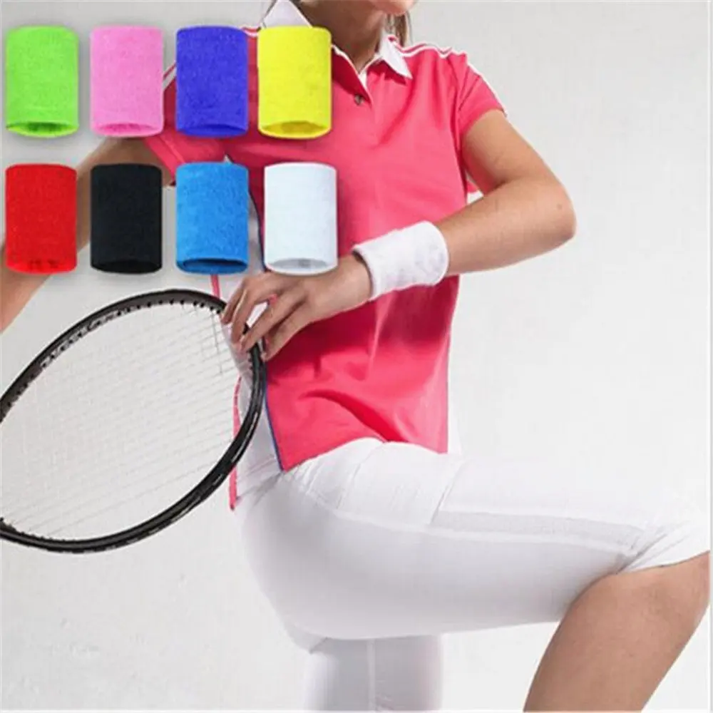 2PCS Tower Wristband Tennis/Basketball/Badminton Wrist Support Sports Protector Sweatband Nylon