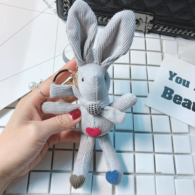 19 см Симпатичные Моделирование Rrabbit чучело любовь кролик брелок игрушки кулон мультфильм куклы брелок игрушки для дня рождения подарки