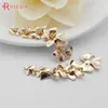 (31722)4PCS Full length 56MM 24K Champagne Gold Color Plated Brass 5 Connect Flower Charms Pendants Diy Jewelry Accessories ► Photo 3/6