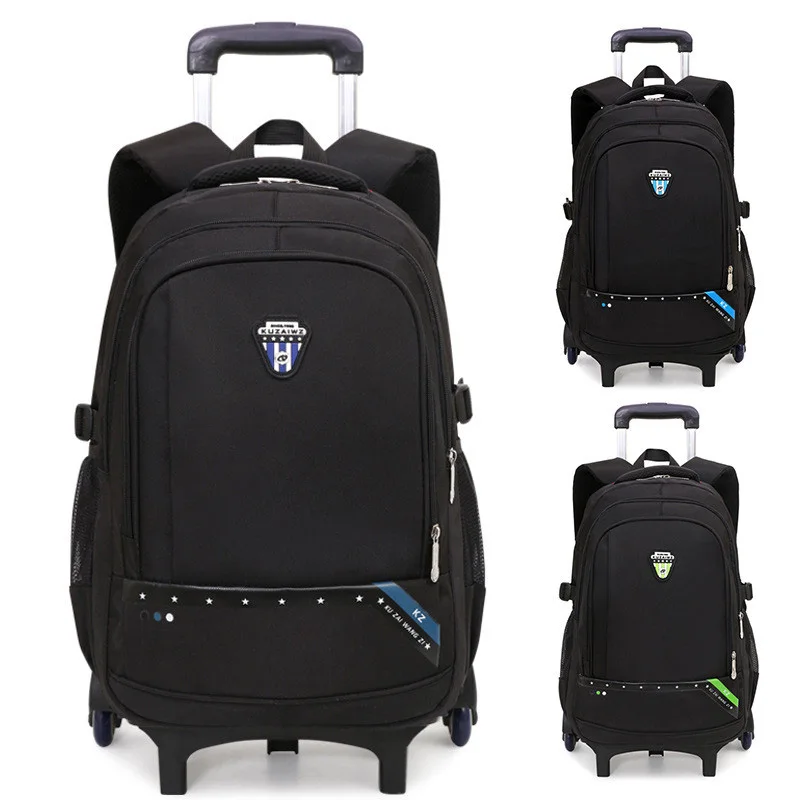 

Removable Wheeled backpack Children School Bags with 2/6 Wheels for Girls boys Durable Trolley Backpack Kids Climbing stairs