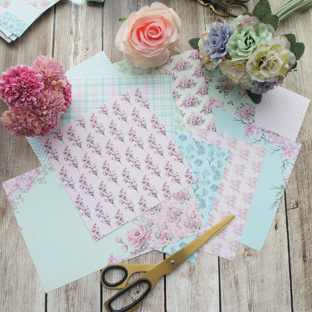 

24 sheets DIY 12 style 15.2*15.2cm wind blew through the garden theme craft paper scrapbooking creative paper DIY gift use
