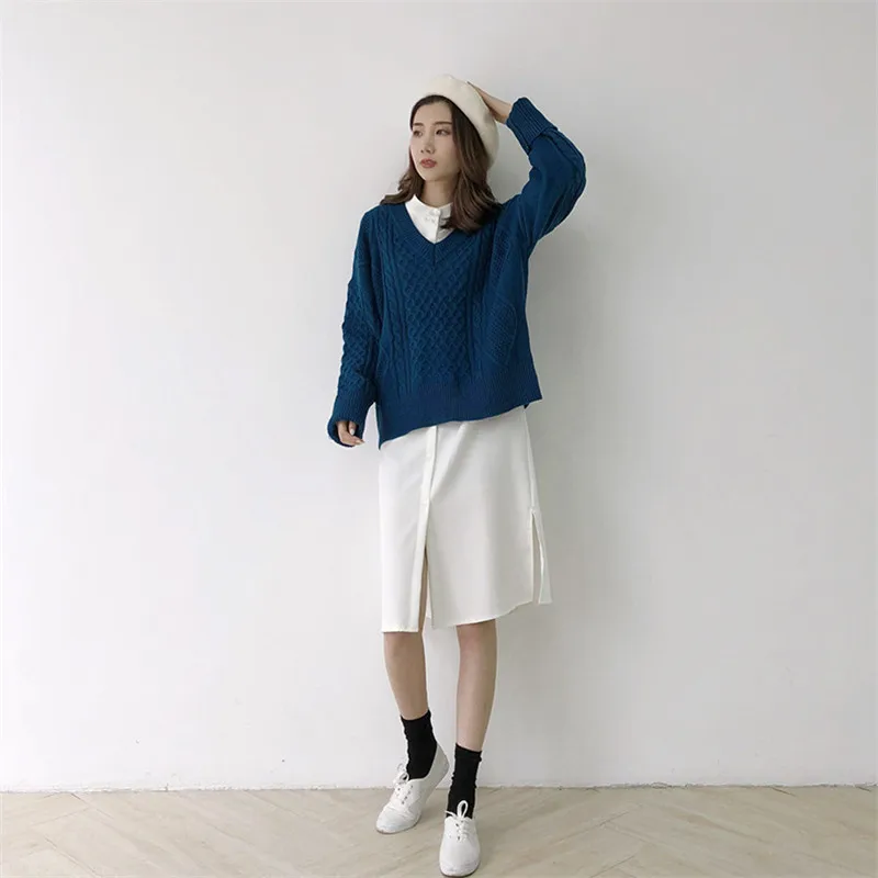 Lâche cou Femelle Nouveau 2018 Automne V Torsion D'hiver Chandail Pull Et 8qYOBF