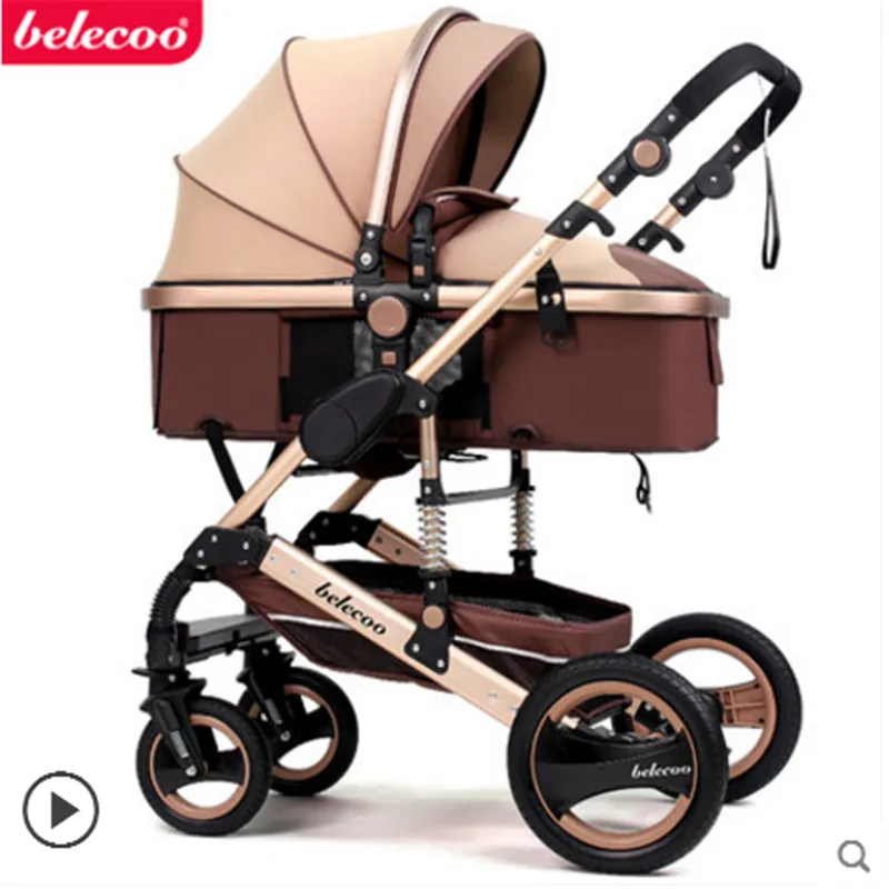 Роскошный Детские Коляски складной одежда для малышей перевозки высокое пейзаж сидеть и кружева тележки для новорожденных четыре колеса 5
