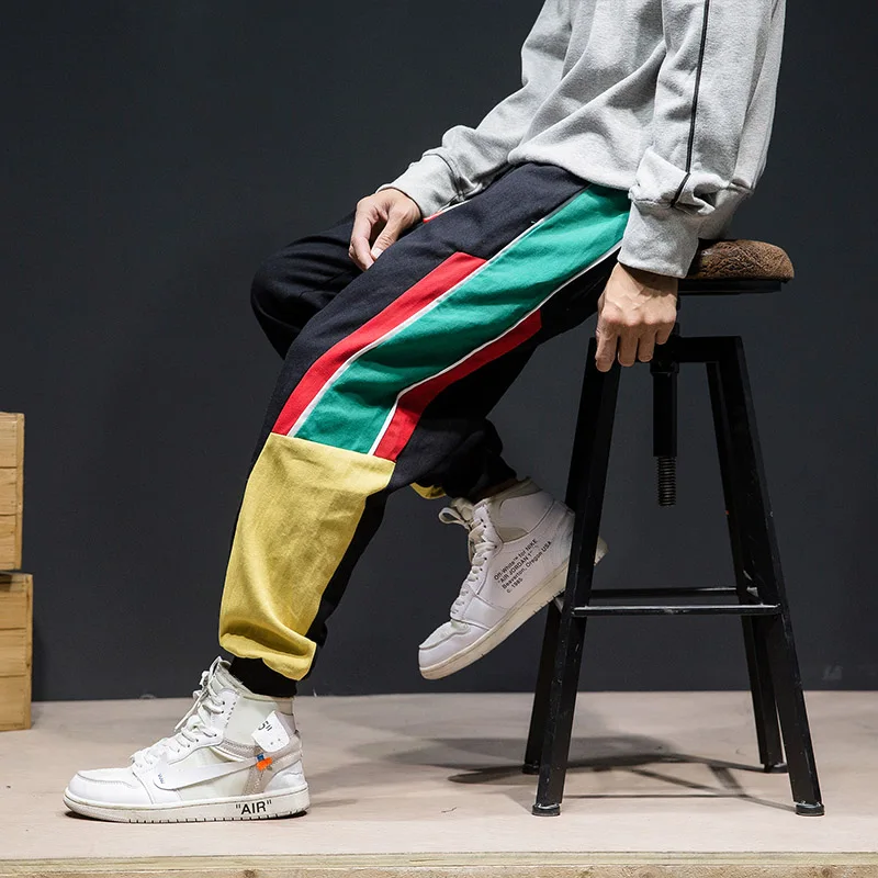 

Pocket Sweatpant Men Fashion HIpHop Casual Pant Jogger patchwork Outwear Harajuku Streetwear Tactical Pant high street