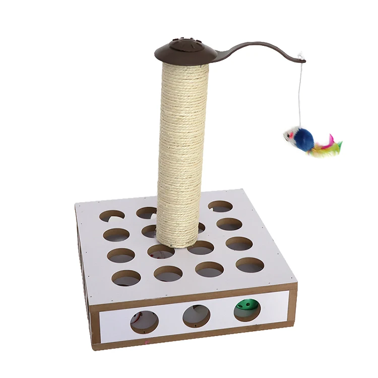 APAUALPET игрушка для домашних животных 12 отверстий кошачий диск царапина игрушка котенок учебная доска деревянный сизаль пост кошка мебель с маленькой мышкой игрушка