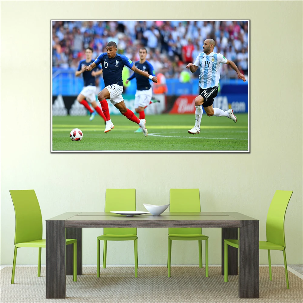 Paris Kylian Mbappe Messi Football Soccer Canvas Pictures for Living