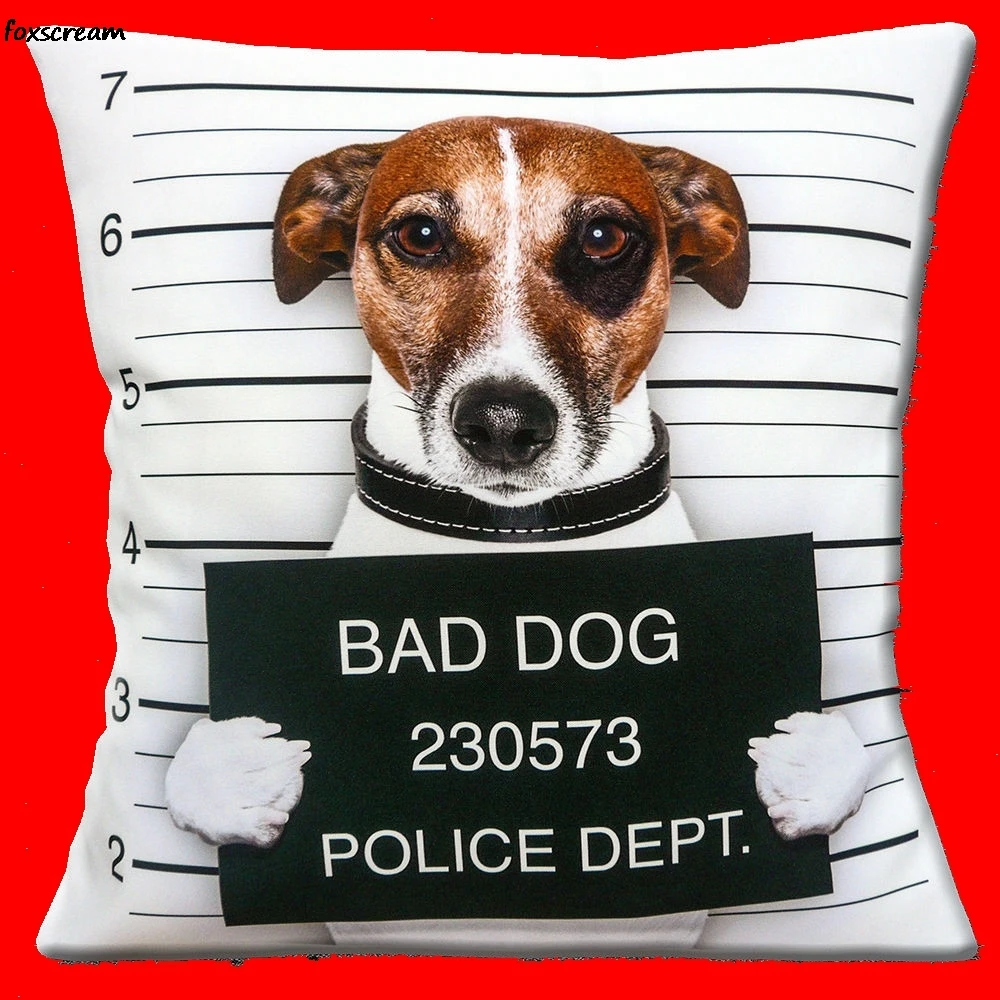CV00008301 40cm x 40cm 'Jack Russell Dog' Canvas Cushion Cover 