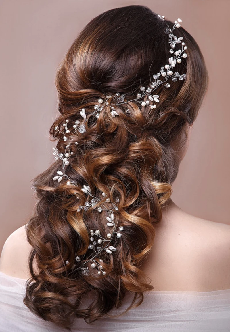 Vintage Bridal Headdress 100 CM Woman Pearls Beaded Golden/ White Hair Accessories Wedding Party Gifts New Arrival Vintage Bridal Headdress 100 CM Woman Pearls Beaded Golden/ White Hair Accessories Wedding Party Gifts New Arrival