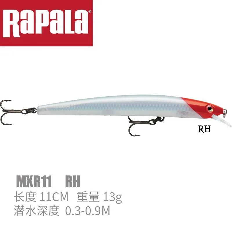 Rapala бренд Maxrap серия Mxr11 Рыболовная Приманка 11 см 13 г жесткая рыболовная приманка 0,3-0,9 Deapth Max Cast приманка с 2 Vmc крючками 3d глаза - Цвет: RXR11 RH