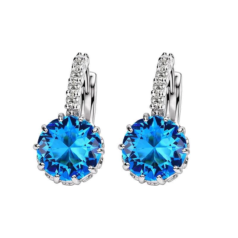 Женские серьги из серебра 925 пробы 7 цветов|hoop earrings|earrings forearring for wedding |