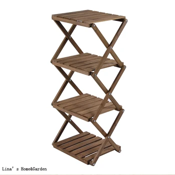 

handmade solid fir wood 4 tier folding display shelves