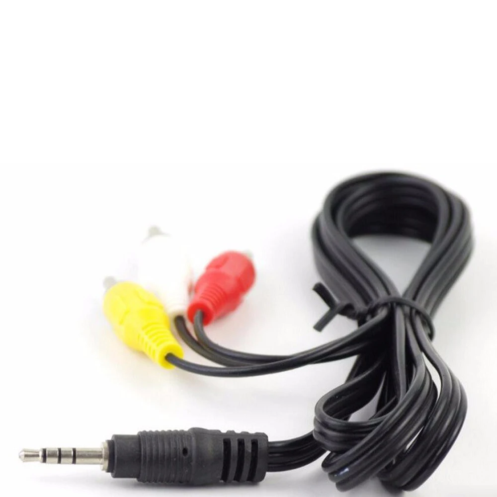  3.5 millimetri Martinetti a 3 Porte RCA Spina Maschio Adattatore Convertitore Audio Video AV Cavo d