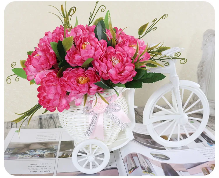 Садовая мебель для дома искусственный цветок маленький цветочный костюм/велосипедная плетеная Цветочная корзина поддельный цветок реквизит для фотосессии
