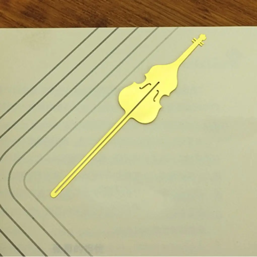 Золотые Музыкальные инструменты металлическая, для книги маркеры закладки книжная бумага зажимы офисные школьные принадлежности