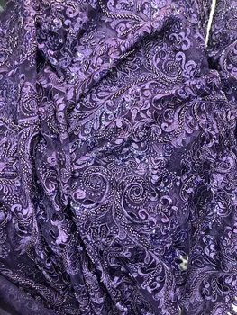 

Cyndi-3.3119 fashionable sequins tulle embroidery french net lace fabric for party dress