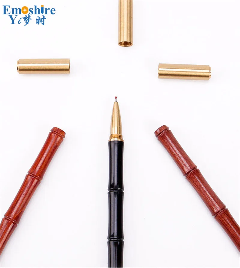 Марка Шариковая ручка древесины Ролик Шариковая ручка с Медь Кепки для школы и офиса письменные принадлежности 0,5 мм вместимость подарок