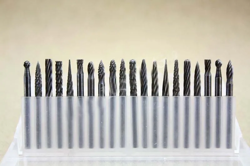 

20pcs 3mm Shank Tungsten Steel Solid Carbide Rotary Files Diamond Burrs Set Fits Dremel Tool for Woodworking Carving Engraving