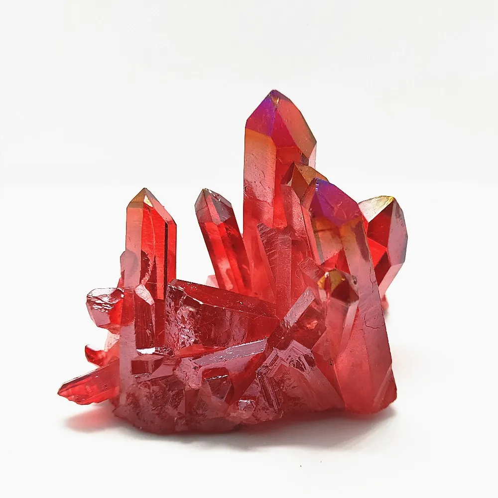 110 г натуральный кристалл Red angel aura кварцевый кластер для образцов с титановым