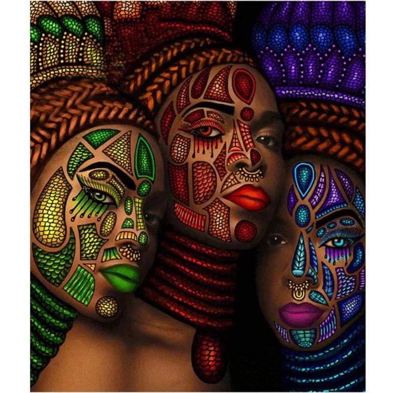 

New 5D DIY Diamond Painting Full Diamond Embroidery Africa Woman Rhinestone Embroidery Cross Stitch Arts Canvas Wall Decor
