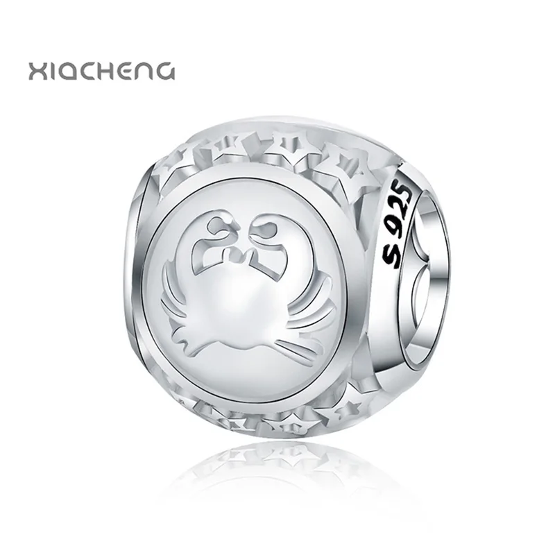 

Diy Women 12 Constellation 925 Silver Beads Cancer Shape For Women Pandora Bracelets & Bangles Jewelry GXZ03