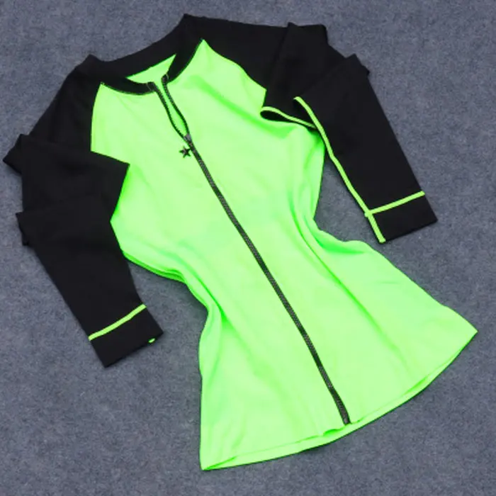 Легкая куртка для занятий спортом, фитнесом, с длинным рукавом, на молнии, облегающее пальто для женщин, для бега/активного отдыха/йоги - Цвет: Зеленый