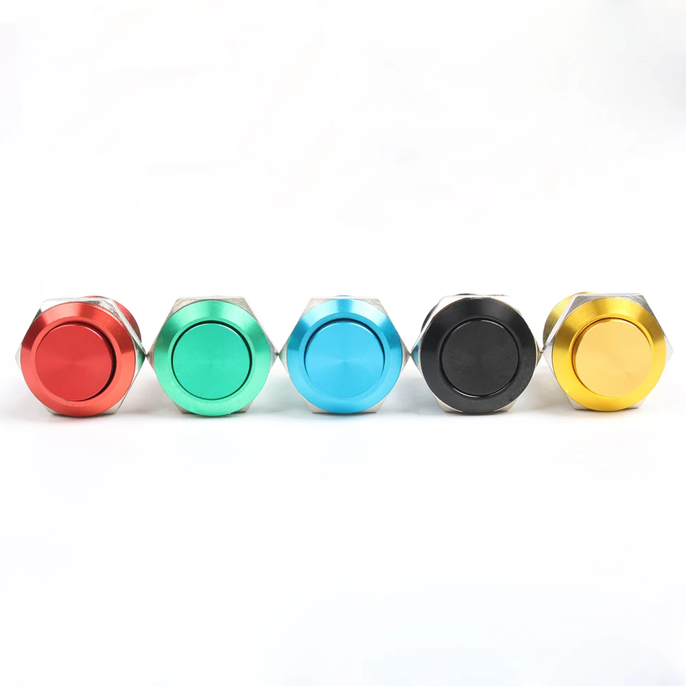 12mm Metal Oxidized push button Switch flat or high head momentary reset colorful | Обустройство дома