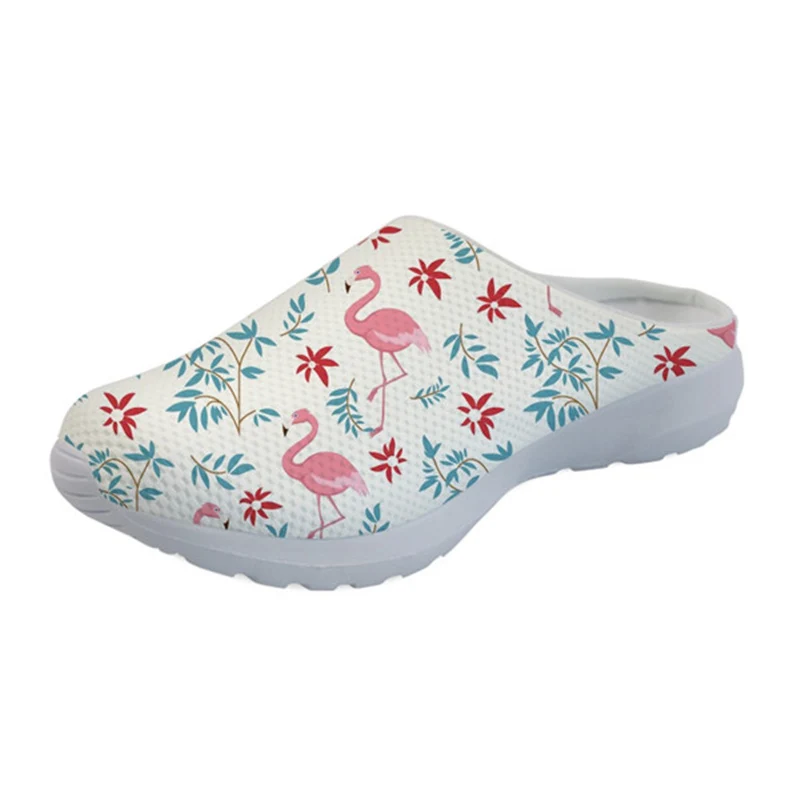 

THIKIN Summer Nets Surface Breathable Sandals Women 3D Cute Animals Flamingo Dogs Pattern for Women Slip On Mesh Beach Loafers